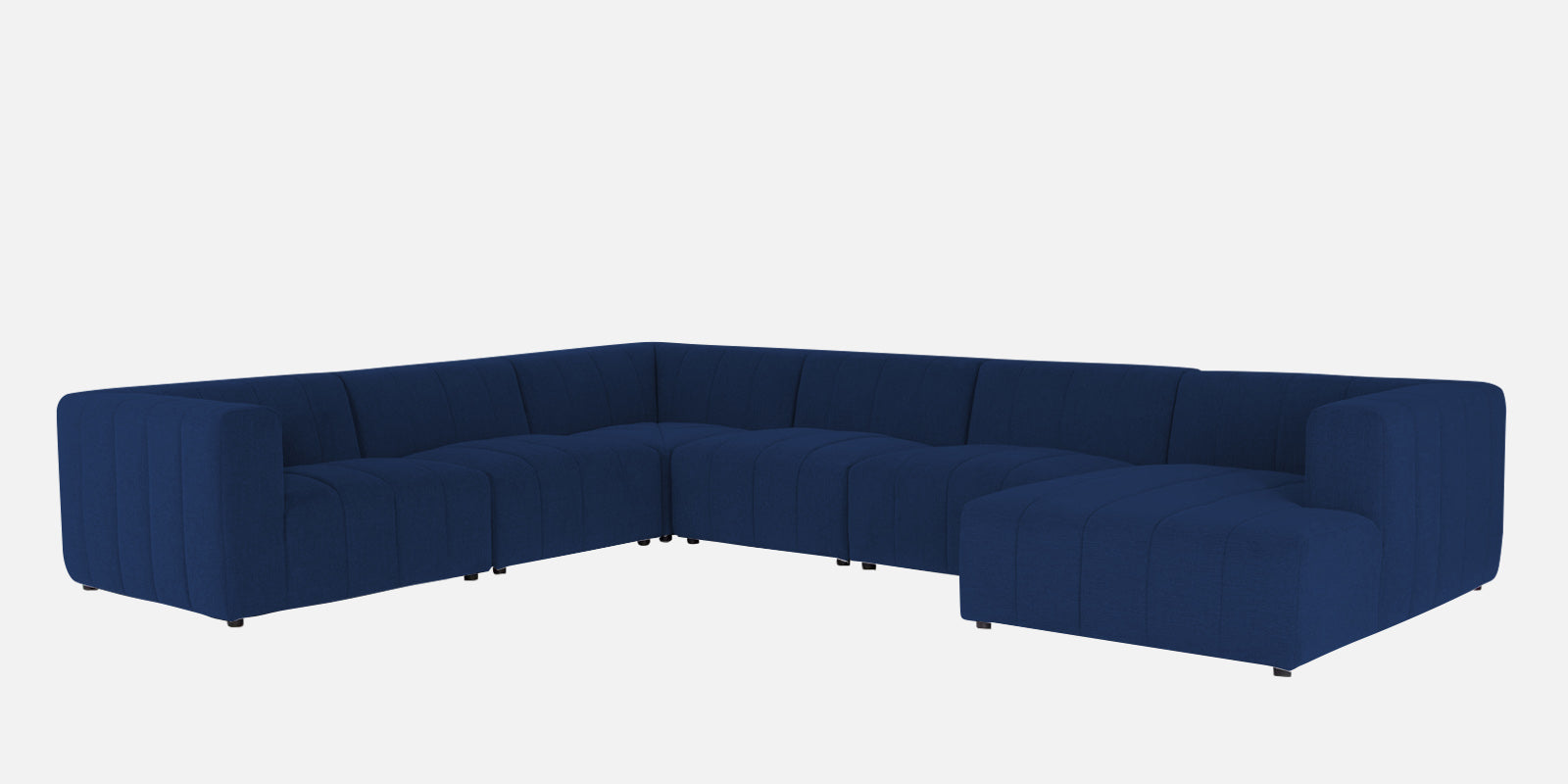 Damo Fabric LHS 8 Seater Sectional Sofa In Royal Blue Colour