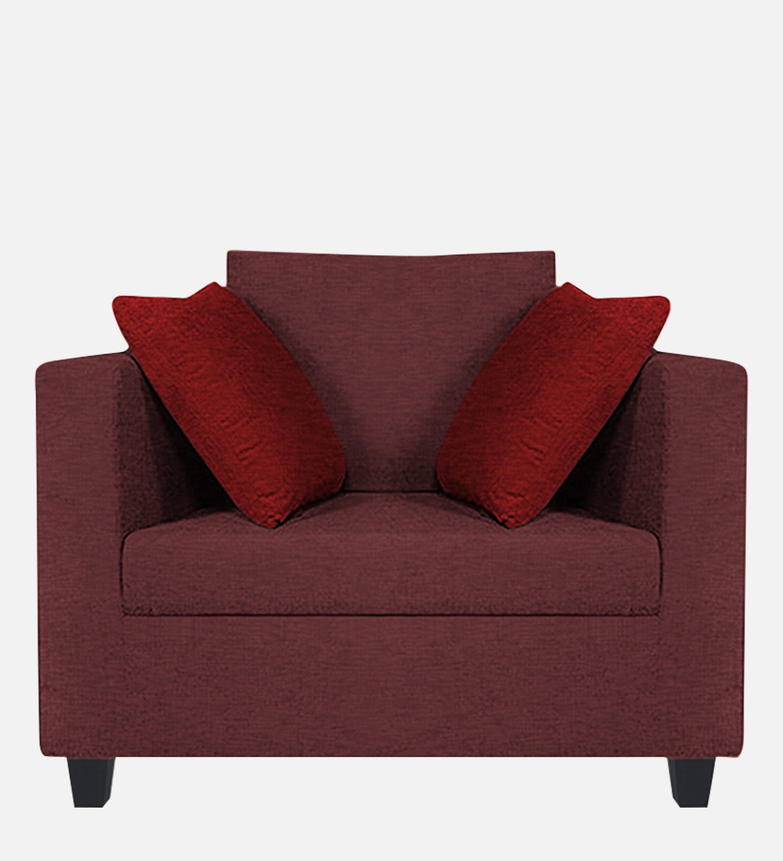 Nuska Fabric 1 Seater Sofa In Blaze Red Colour - Febonic Living