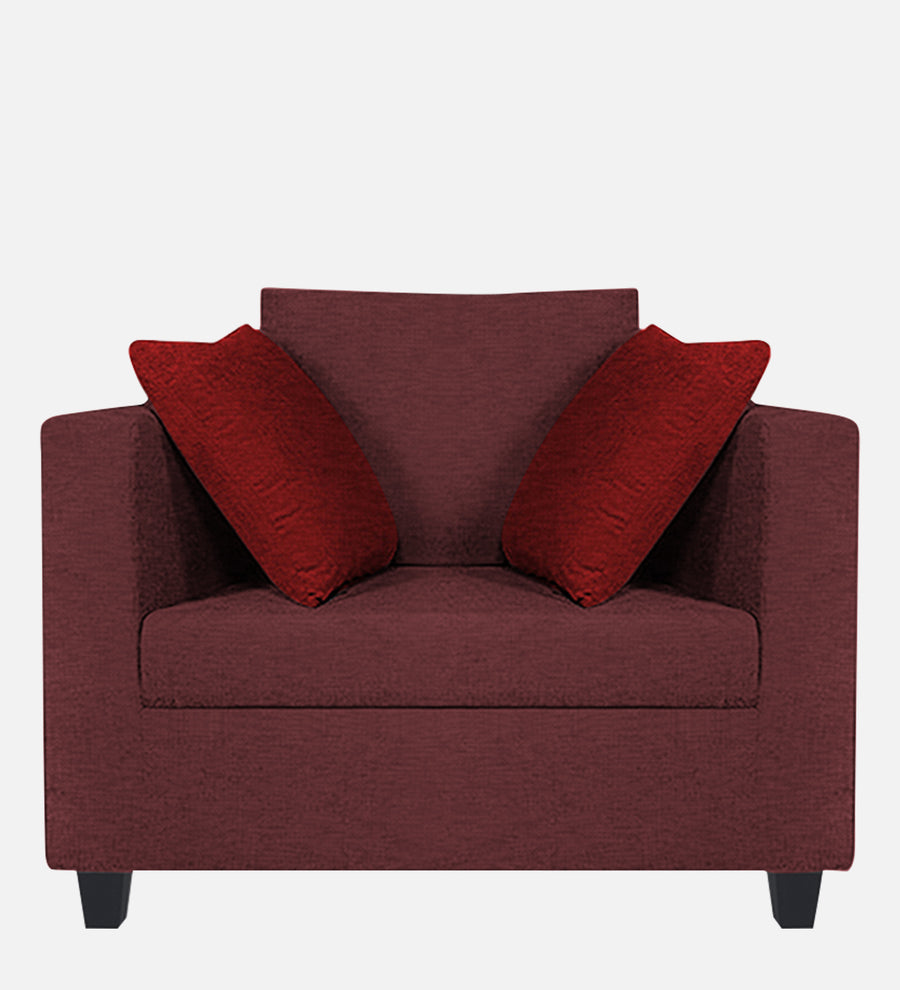 Nuska Fabric 1 Seater Sofa In Blaze Red Colour - Febonic Living