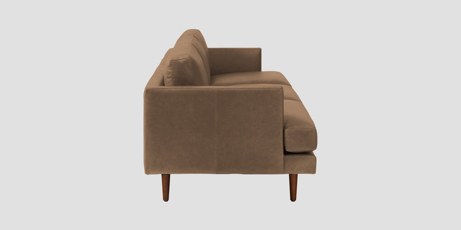 Sterio Leatherette 3 Seater Sofa In Husky Brown Colour - Febonic Living