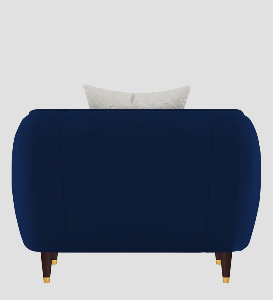 Hairo Velvet 1 Seater Sofa In Imperial Blue Colour - Febonic Living