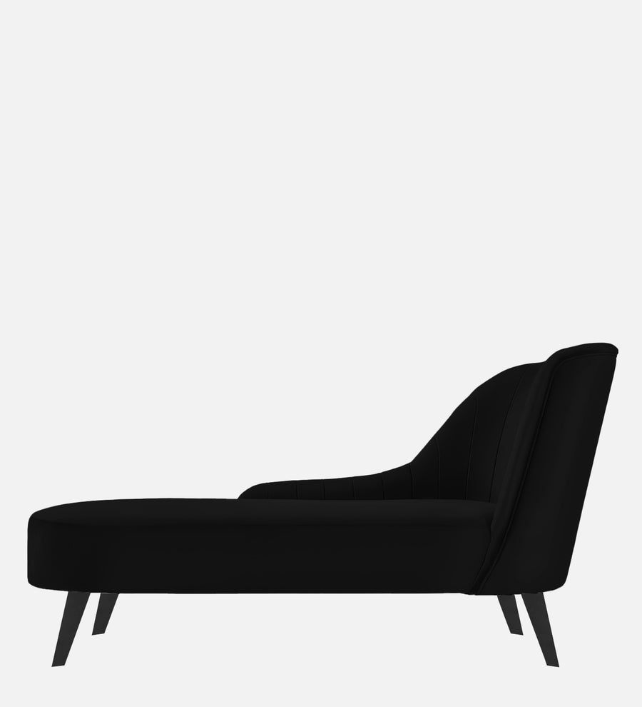 Flora Velvet Lhs Chaise Lounger In Adam Black Colour - Febonic Living