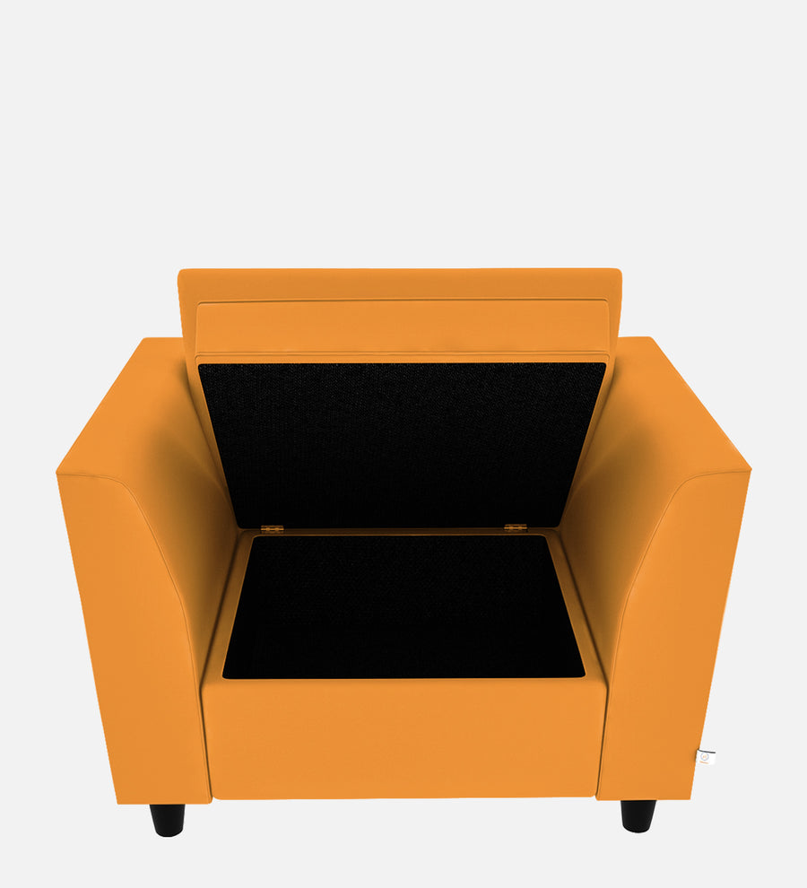 Bristo Velvet 1 Seater Sofa In Tangerine Orange Colour With Storage - Febonic Living