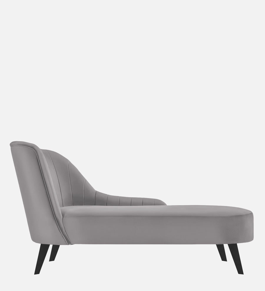 Flora Velvet Rhs Chaise Lounger In Concrete Grey Colour - Febonic Living