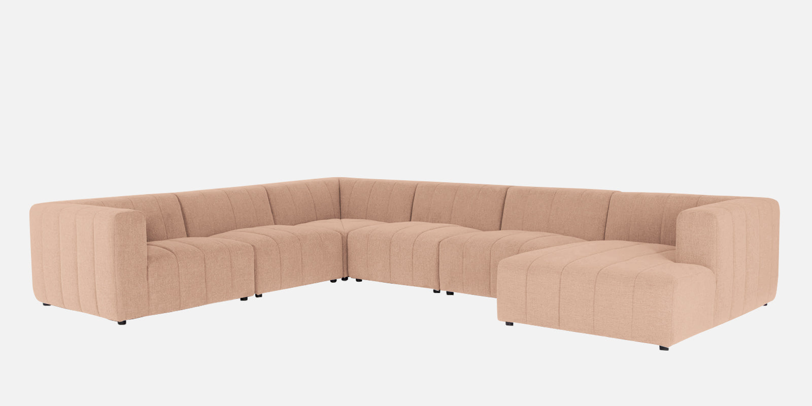 Damo Fabric LHS 8 Seater Sectional Sofa In Cosmic Beige Colour