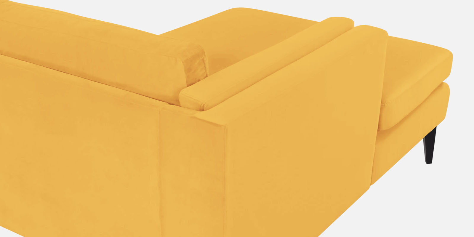 Jasper Velvet LHS Sectional Sofa (3+Lounger) in Turmeric yellow Colour