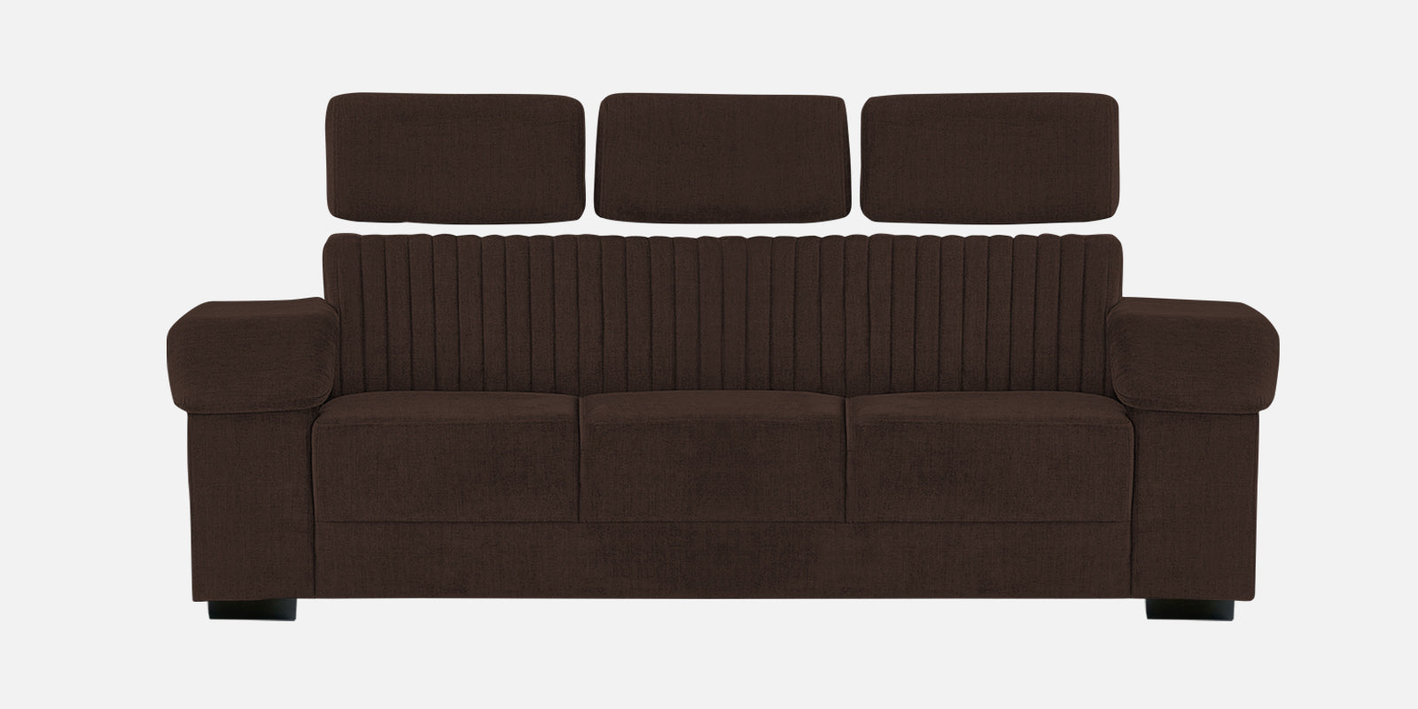 Draco Fabric 3 Seater Sofa In Coffee Brown Colour - Febonic Living