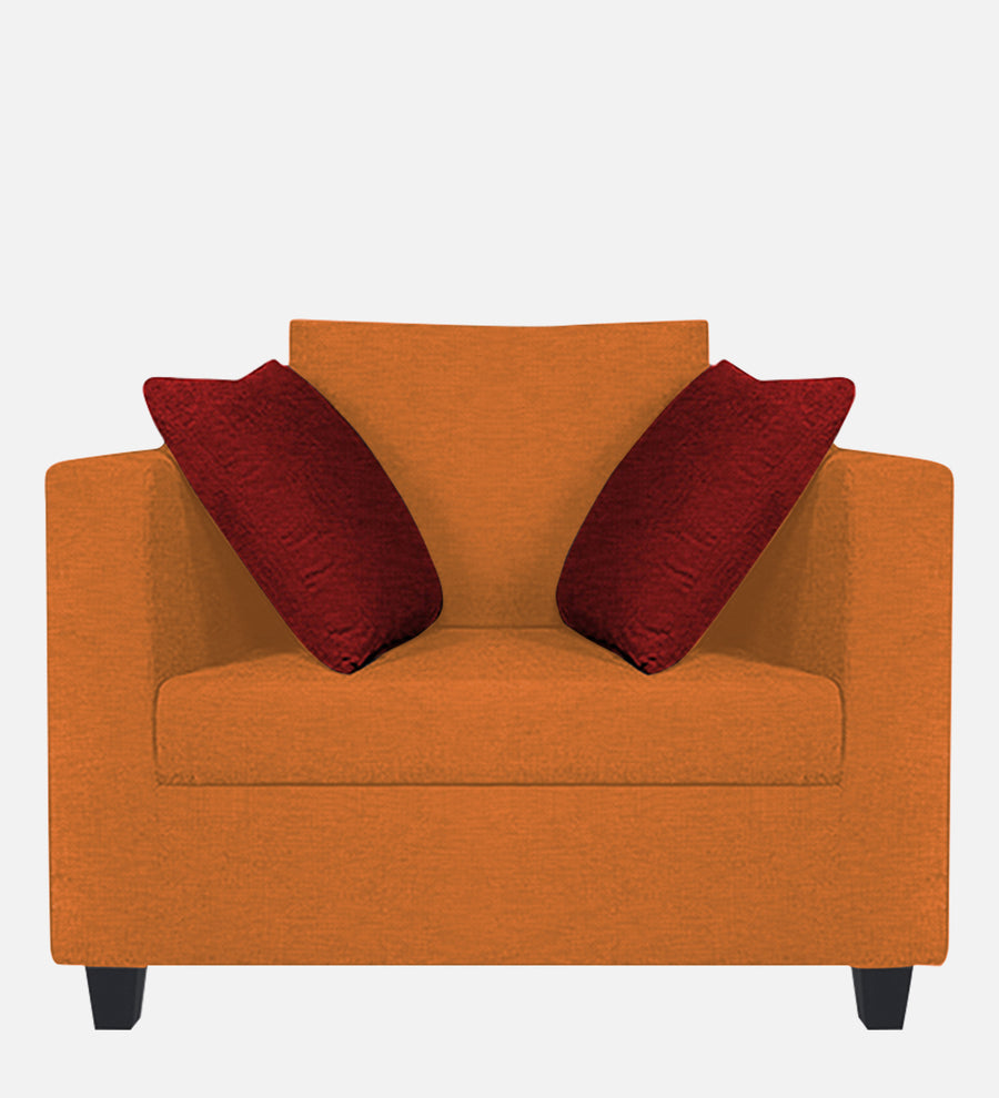 Nuska Fabric 1 Seater Sofa In Dark Orange Colour - Febonic Living