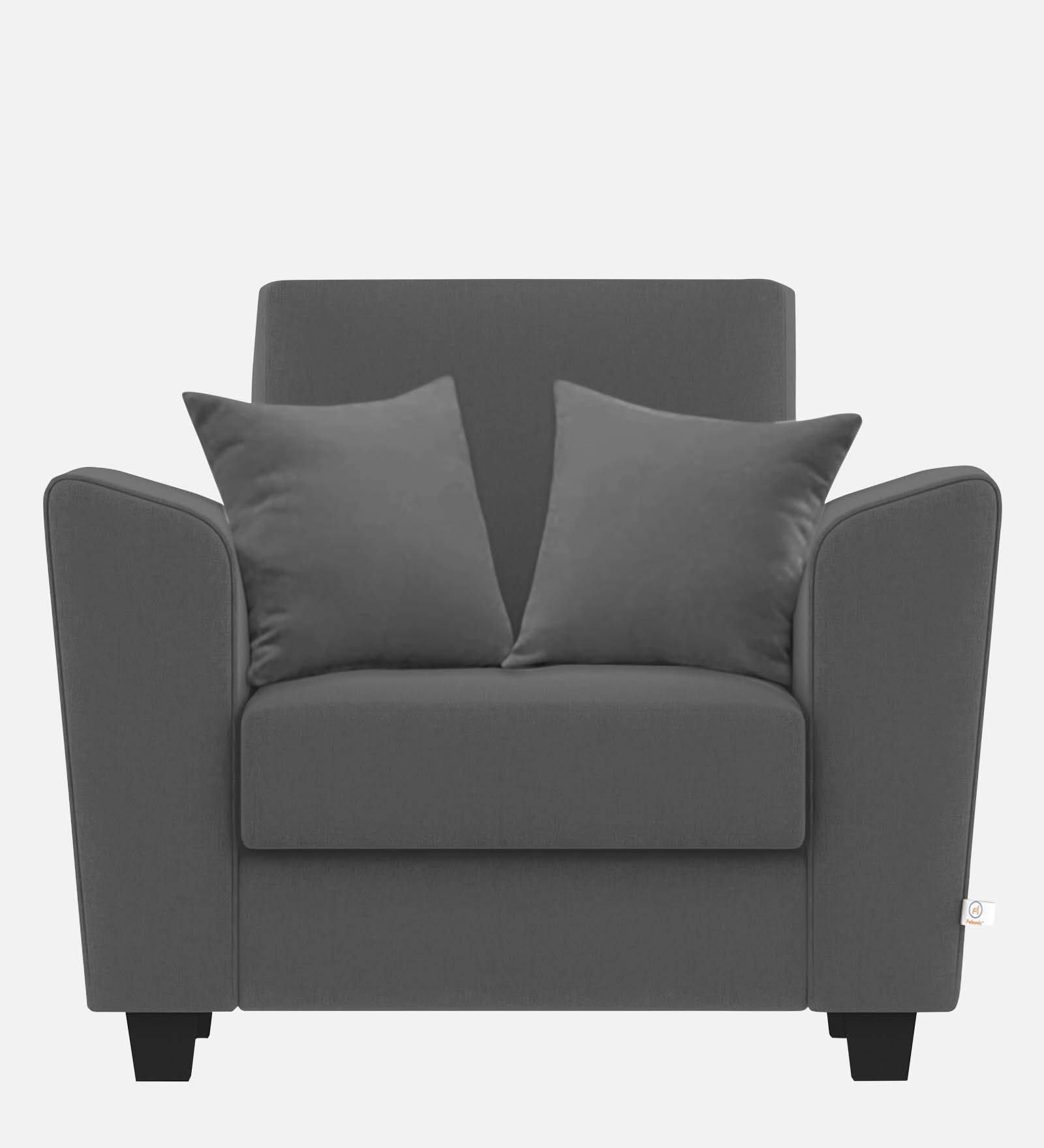 Daku Fabric 1 Seater Sofa in charcoal grey Colour