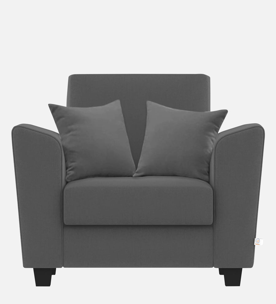 Daku Fabric 1 Seater Sofa In Charcoal Grey Colour - Febonic Living