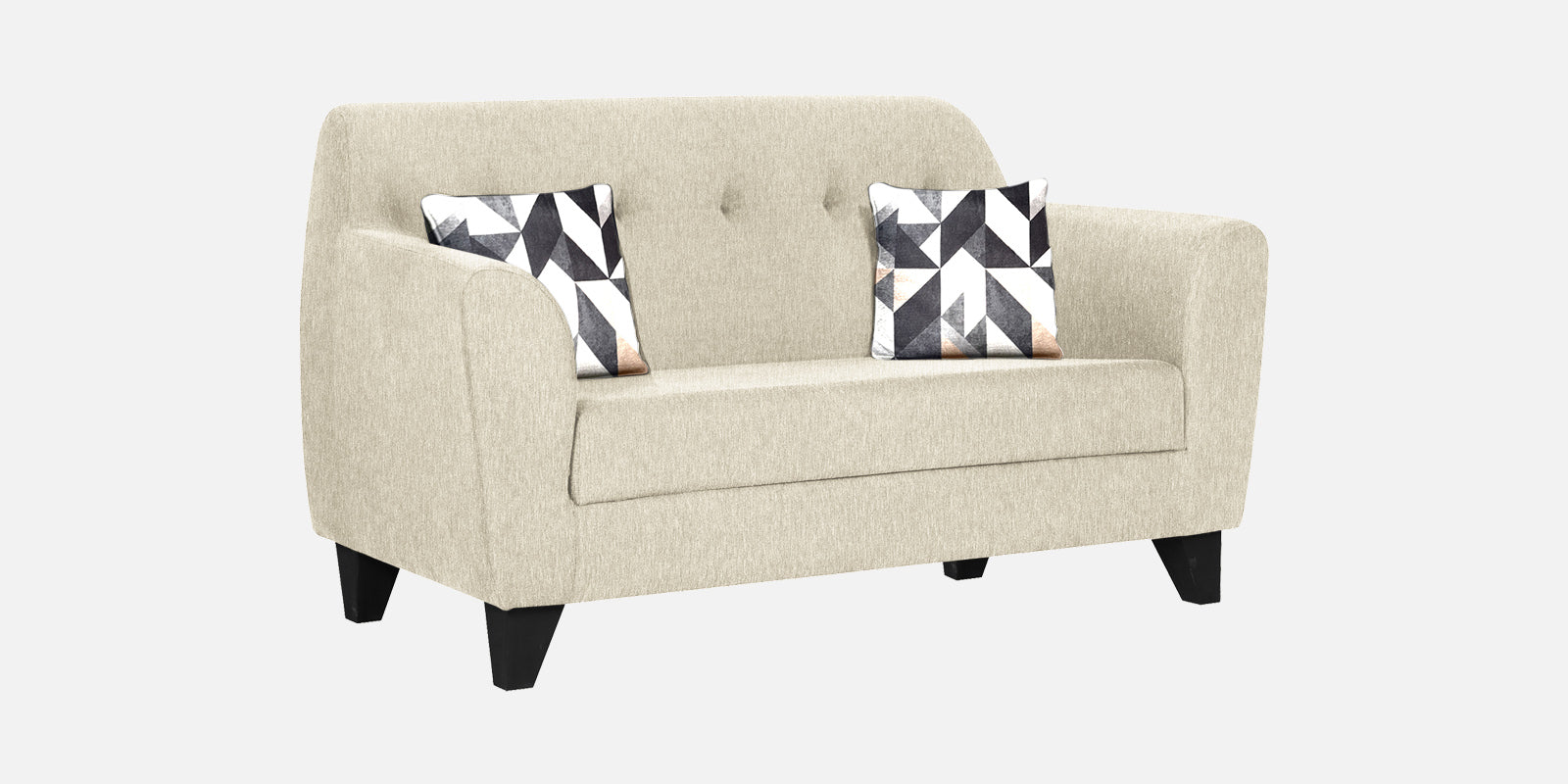 Melaan Fabric 2 Seater Sofa In Ivory cream Colour