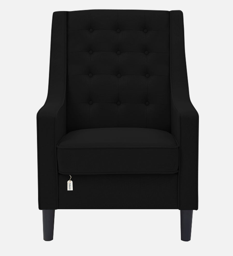 Sona Fabric Barrel Chair With Ottoman In Zed Black Colour - Febonic Living