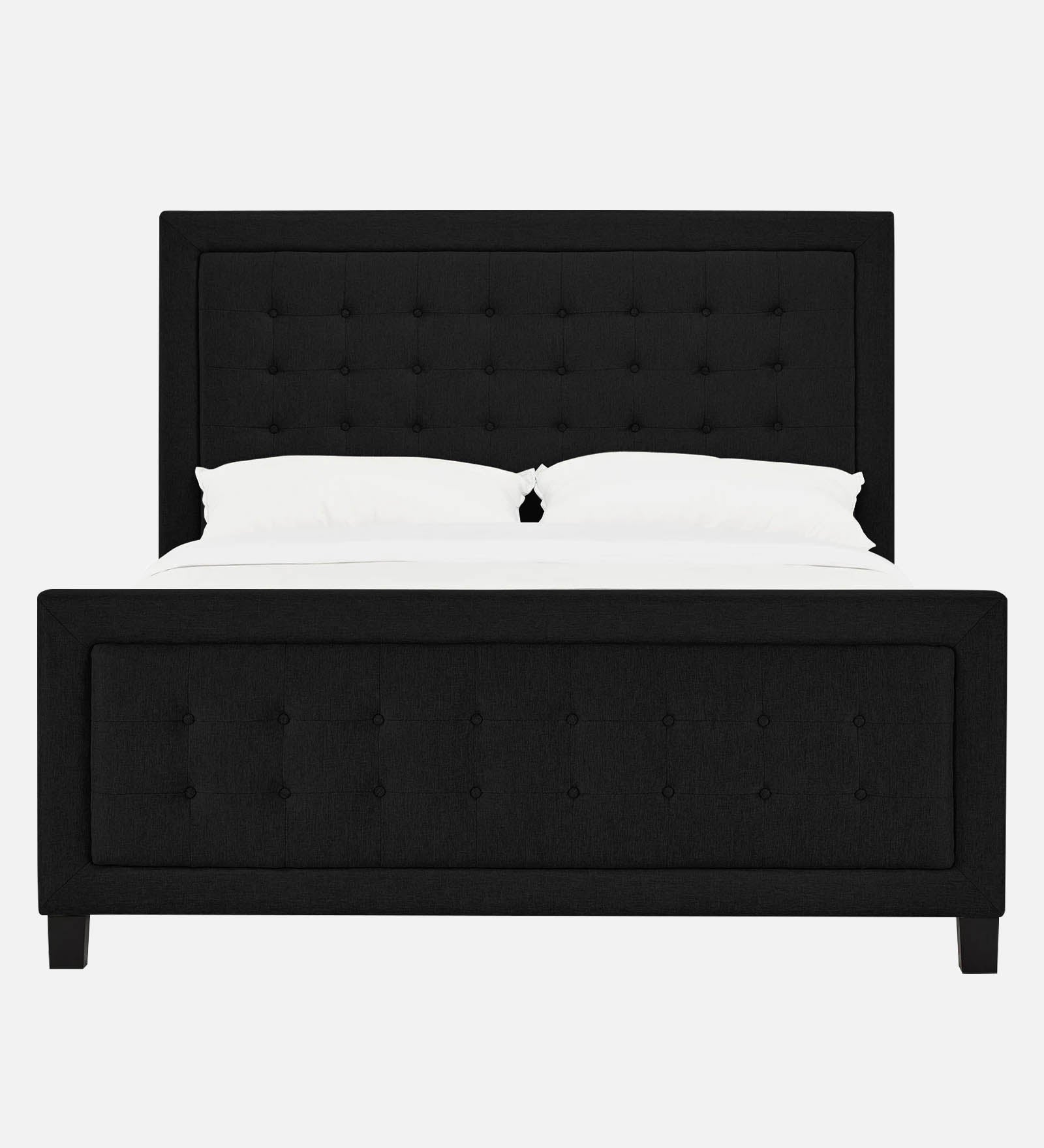 Kaster Fabric Queen Size Bed In Zed Black Colour