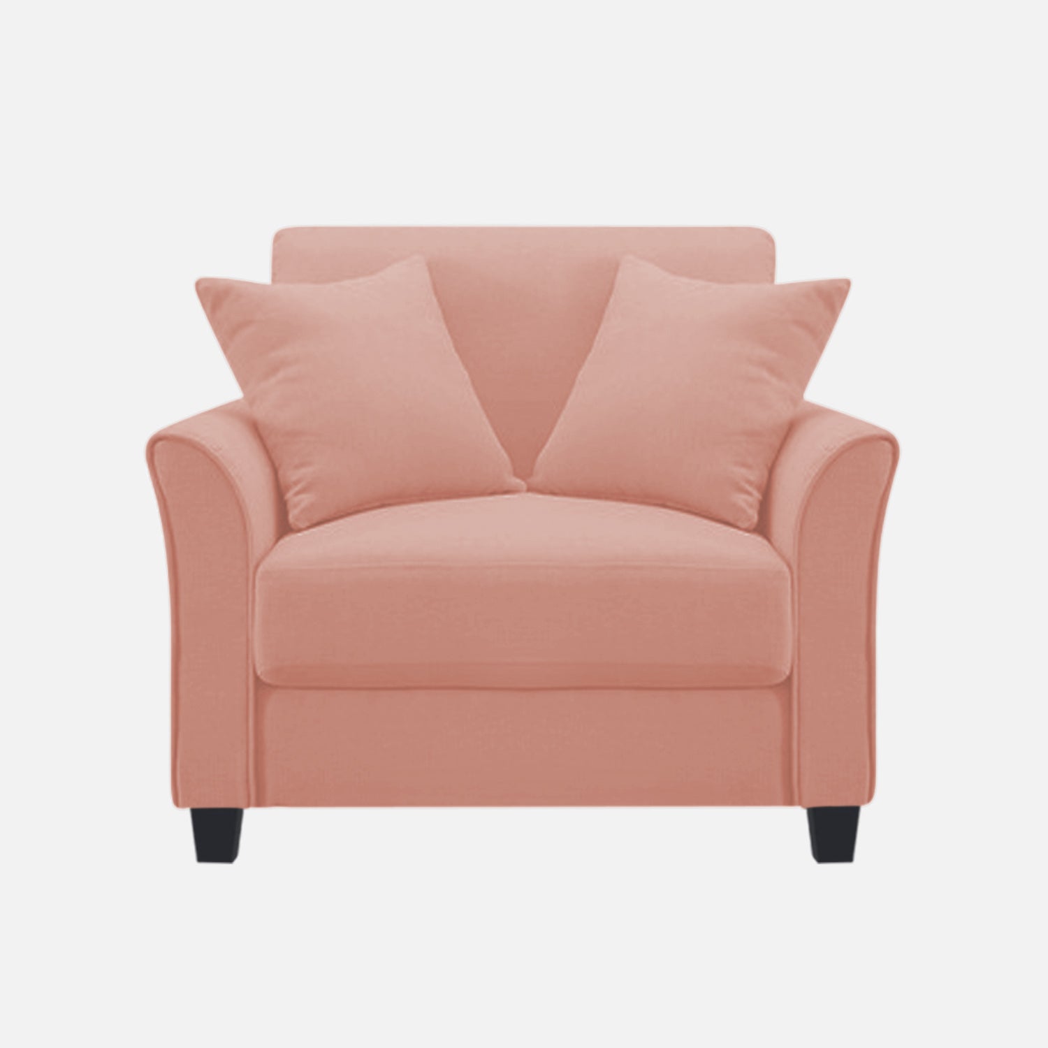 Daroo Velvet 1 Seater Sofa In Blush Pink Colour