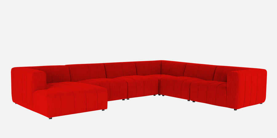 Damo Fabric Rhs 8 Seater Corner Sofa In Ruby Red Colour - Febonic Living