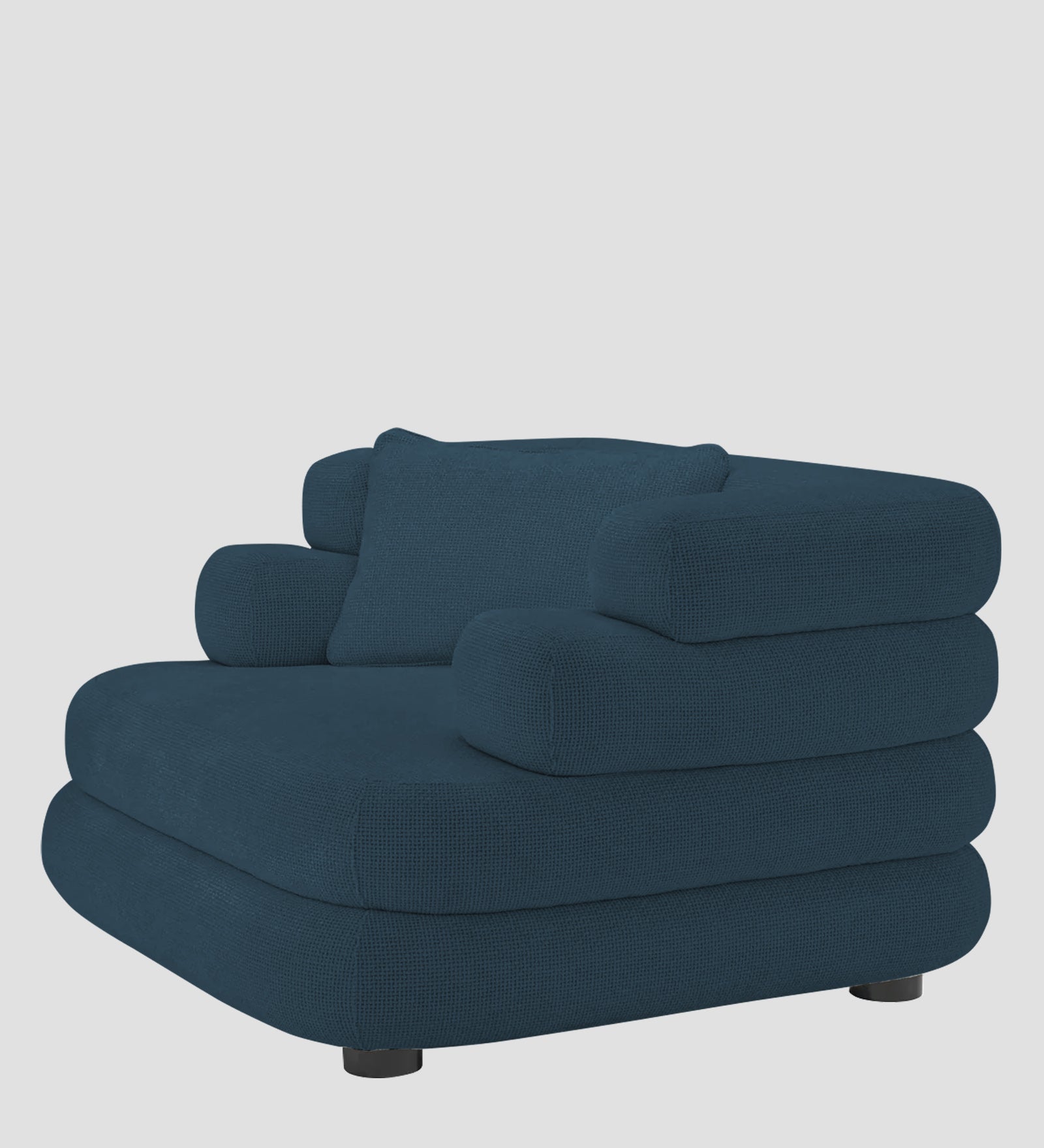 Wener Fabric 1 Seater Sofa in Cool Blue Colour