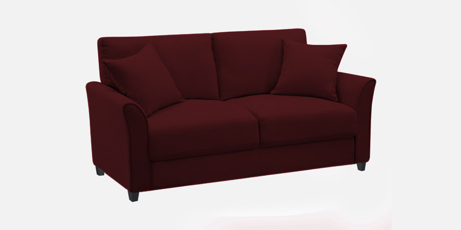 Daroo Velvet 2 Seater Sofa In Blood Maroon Colour