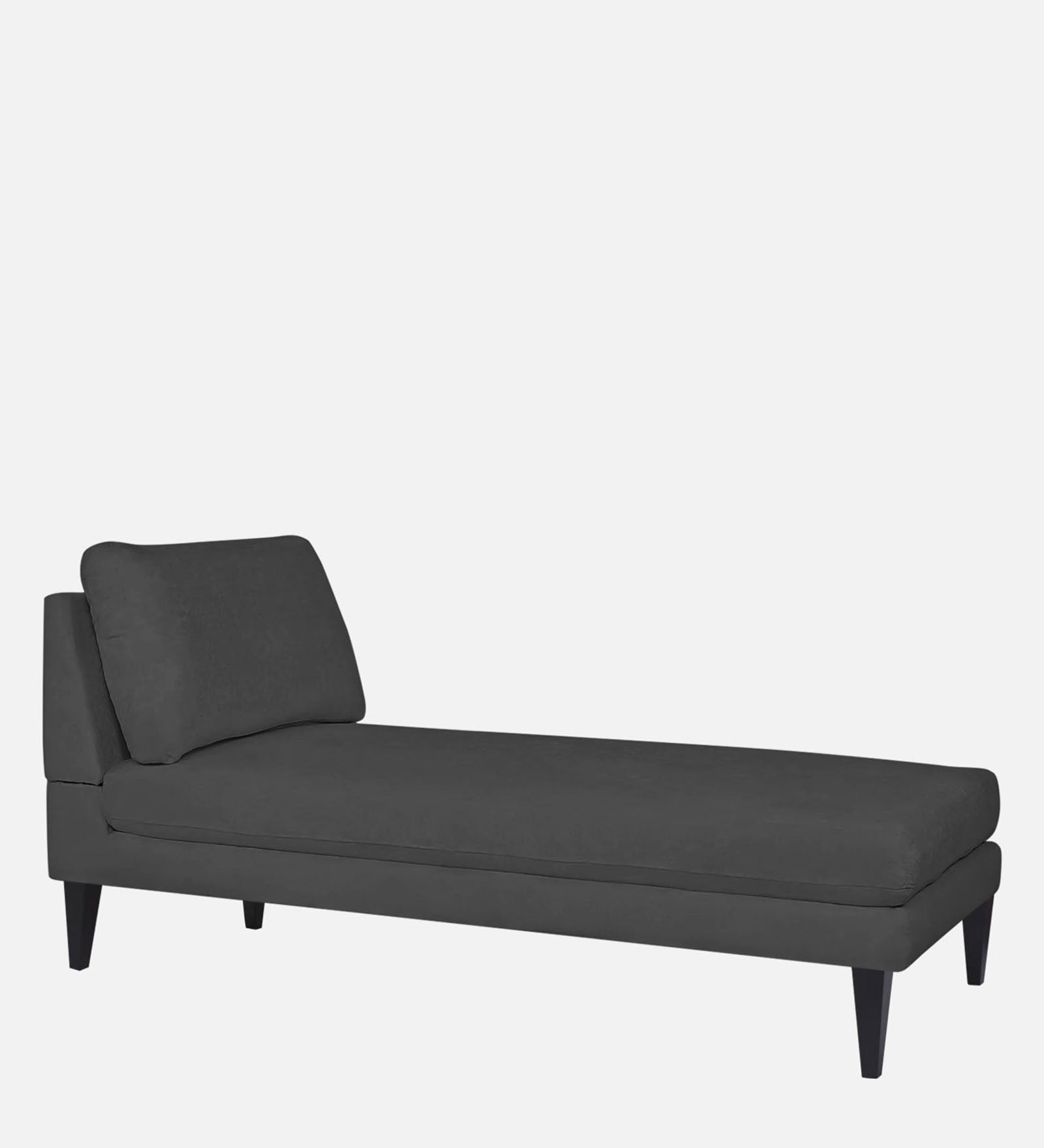 Nadia Fabric Chaise Lounger In Charcoal grey Colour