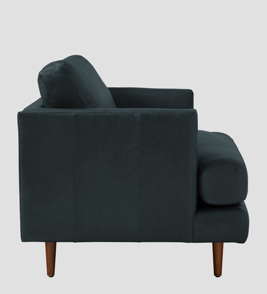 Sterio Leatherette 1 Seater Sofa In Steel Blue Colour - Febonic Living