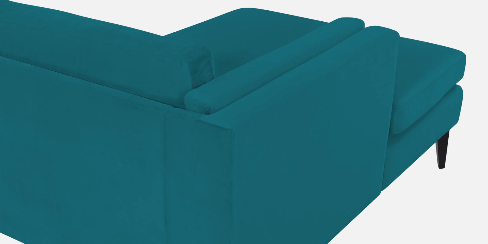 Jasper Velvet LHS Sectional Sofa (3+Lounger) in Pine green Colour