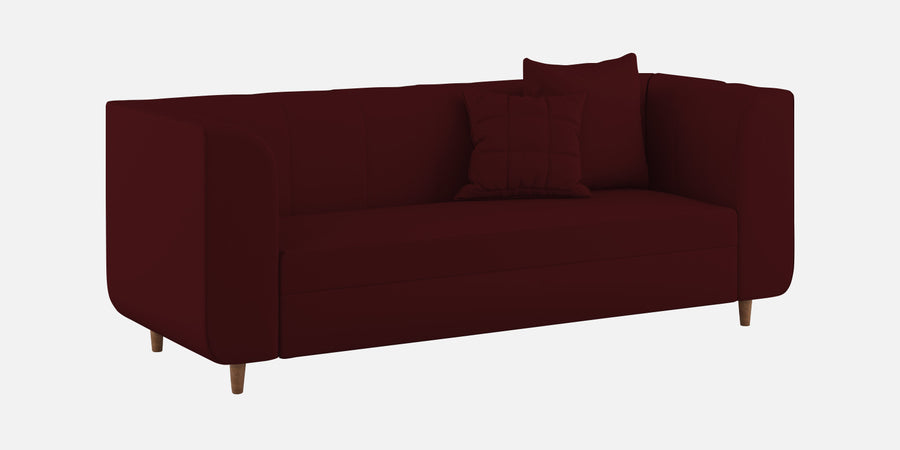 Sumo Velvet 3 Seater Sofa In Dark Maroon Colour - Febonic Living