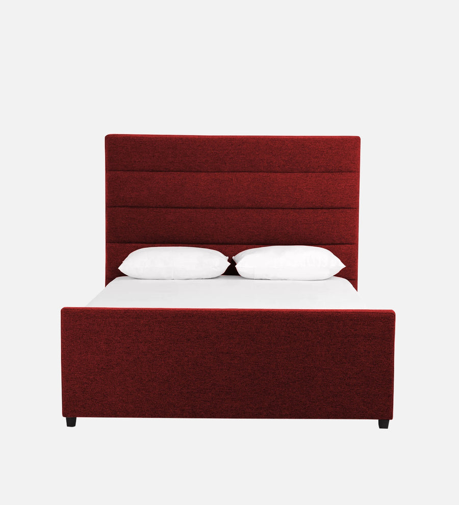 Pollen Fabric Upholstered Queen Size Bed In Blood Maroon Colour - Febonic Living