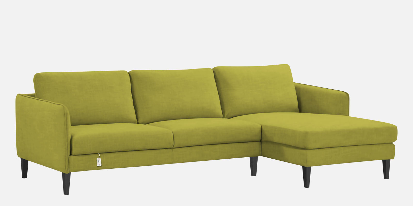 Piku Fabric LHS Sectional Sofa (3+Lounger) in Parrot Green Colour