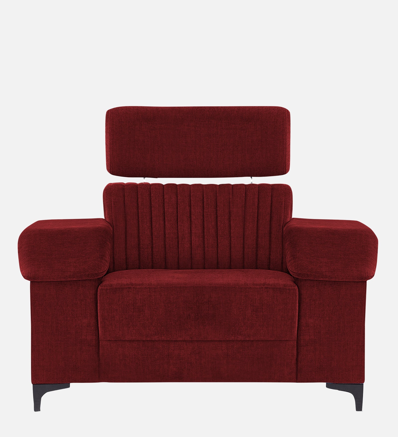 Draco Fabric 1 Seater Sofa in Corel Red Colour