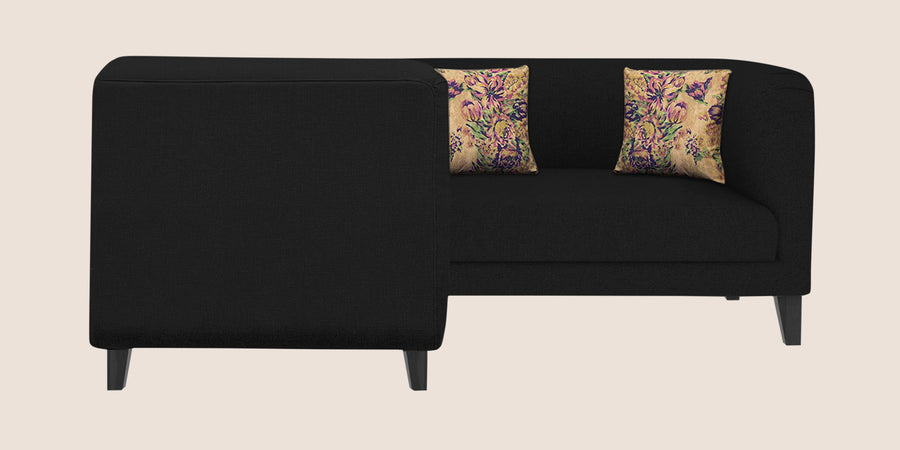 Niki Fabric Corner Sofa In Zed Black Colour - Febonic Living