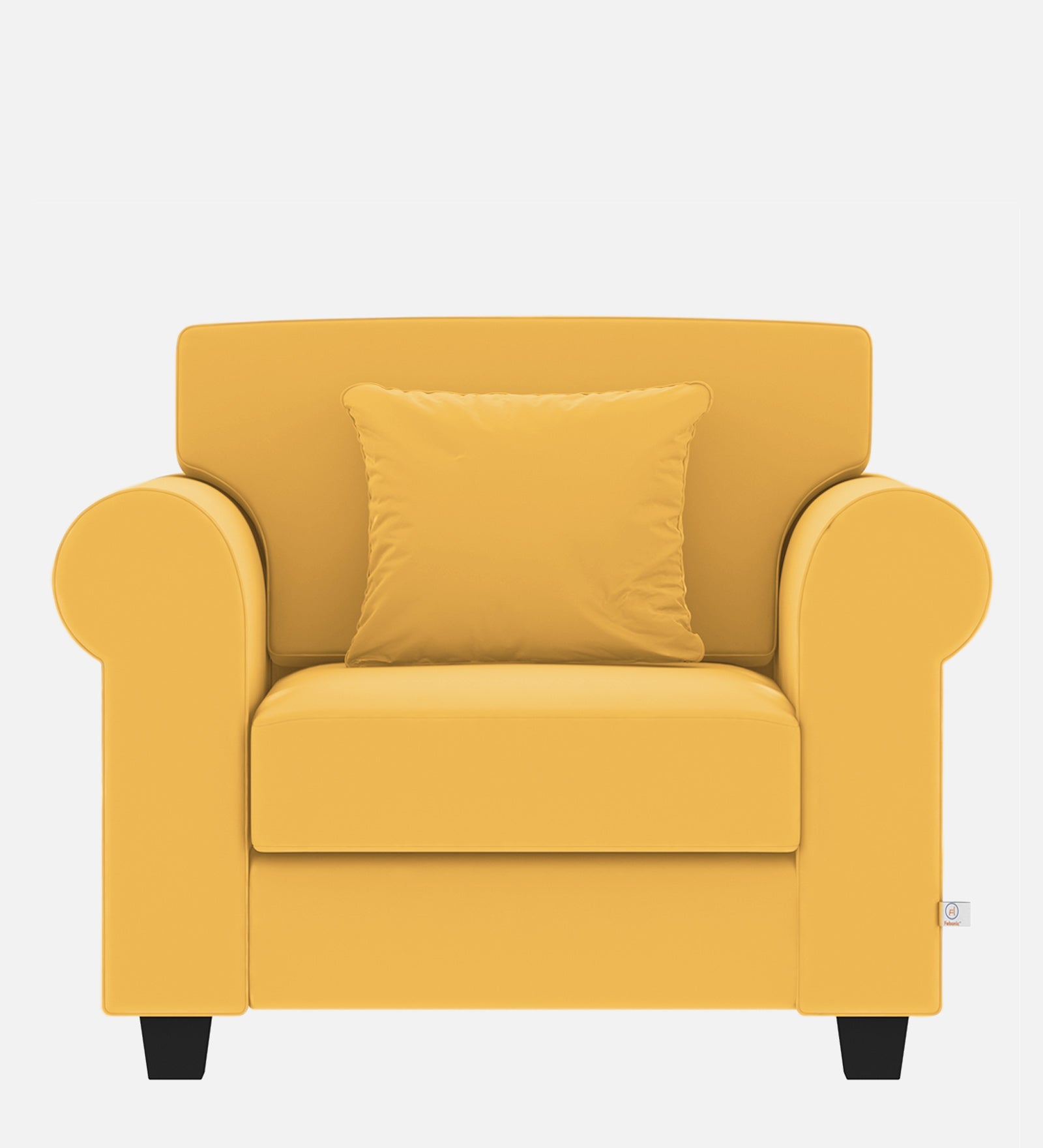 Numonk Velvet 1 Seater Sofa in Turmeric yellow Colour