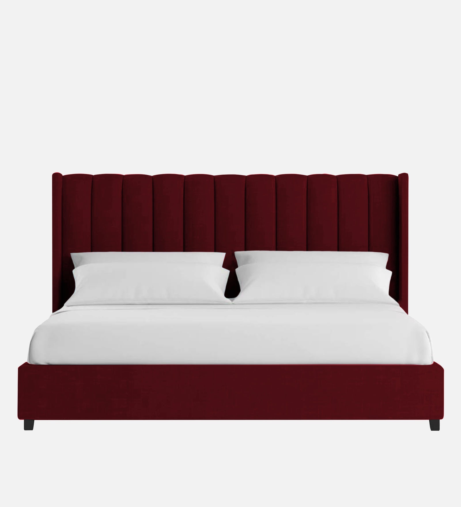 Colina Fabric Queen Size Bed In Ruby Red Colour With Box Storage