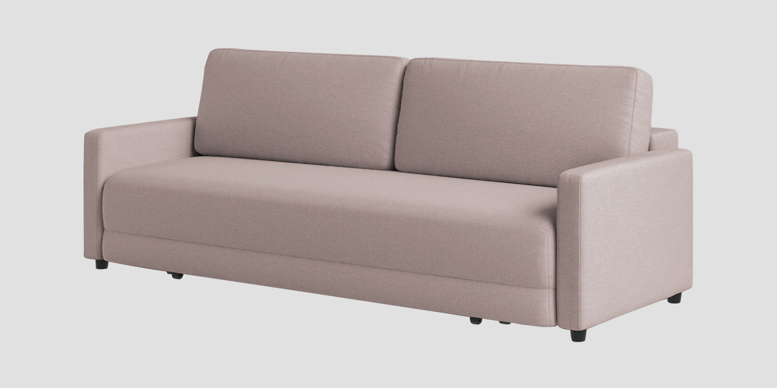Leora Fabric 3 Seater Convertible Sofa Cum Bed In Almond Beige Colour - Febonic Living