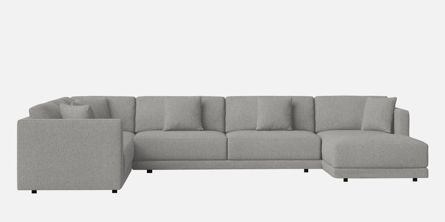 Carlin Fabric Lhs 8 Seater Sectional Sofa In Lit Grey Colour - Febonic Living