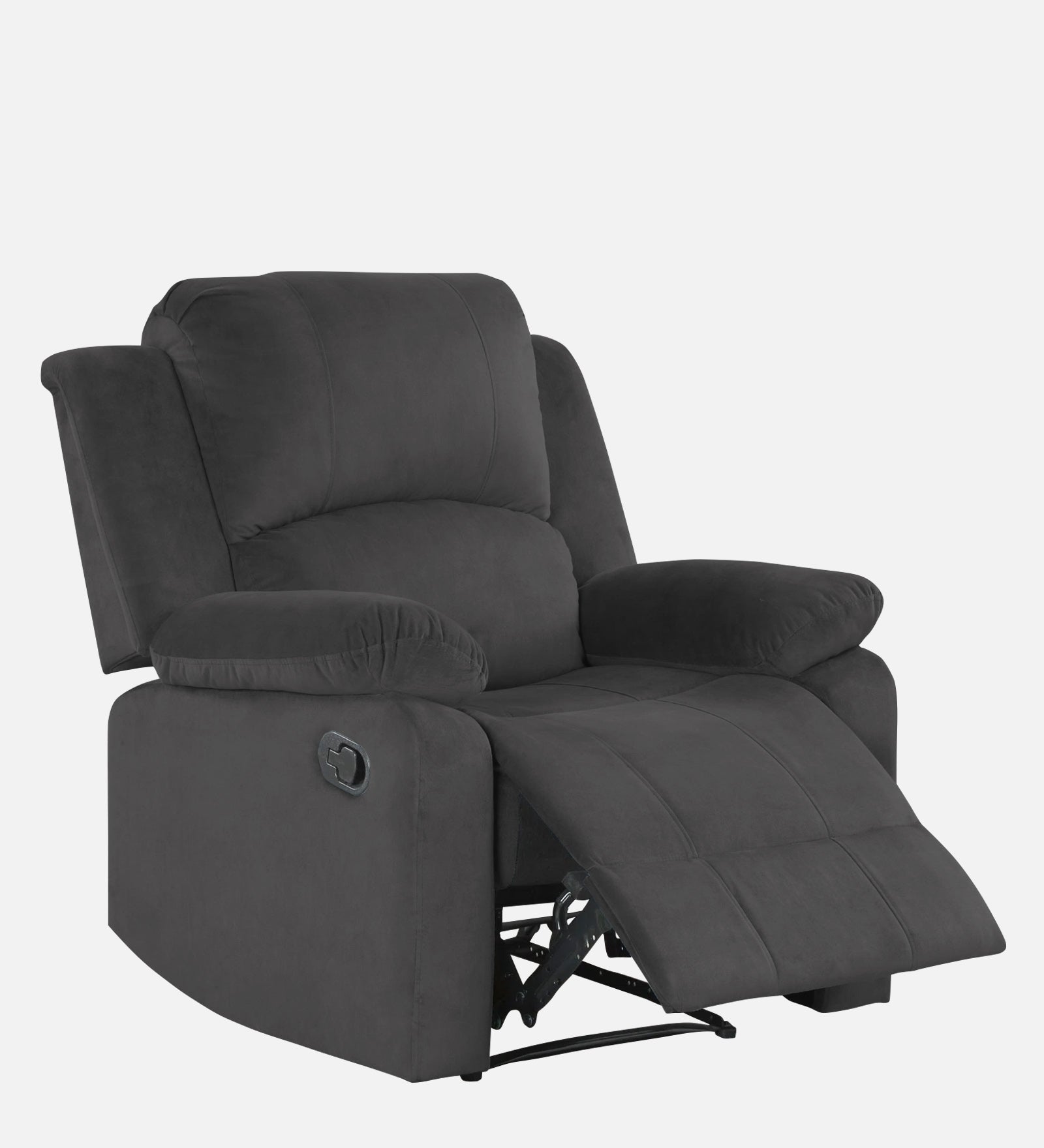 Henry Velvet Manual 1 Seater Recliner In Davy Grey Colour