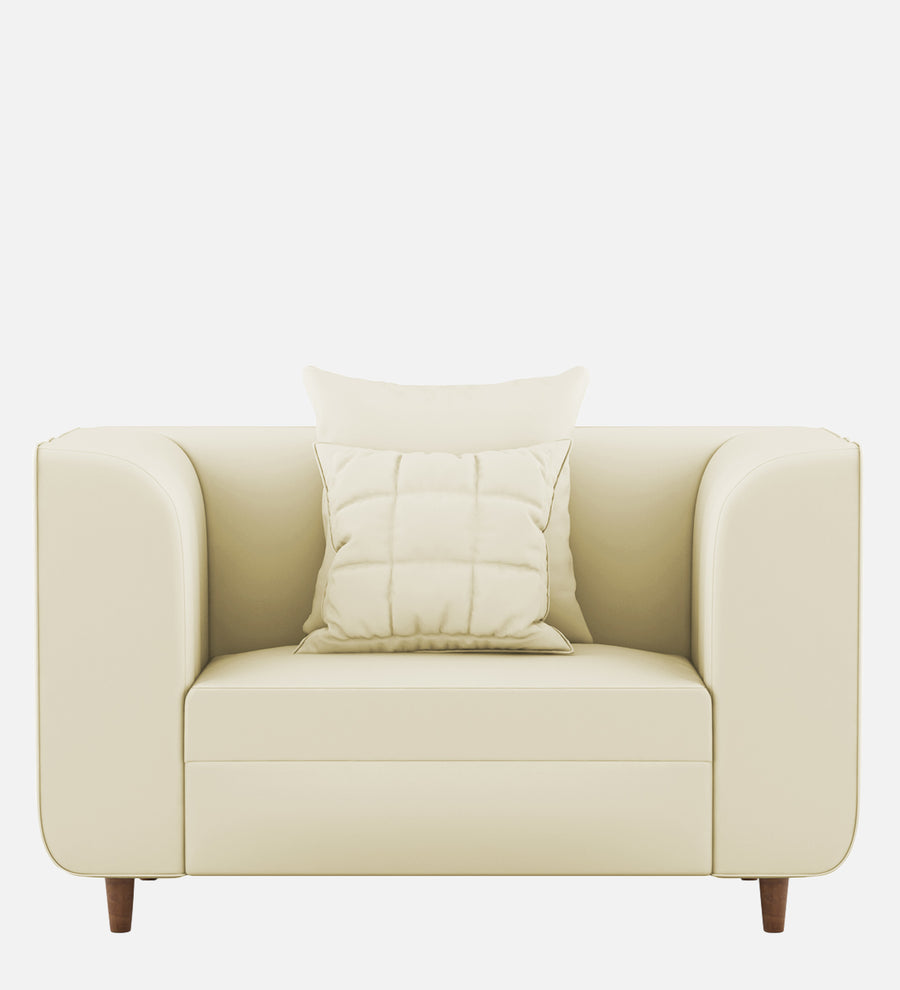 Sumo Velvet 1 Seater Sofa In Warm White Colour - Febonic Living