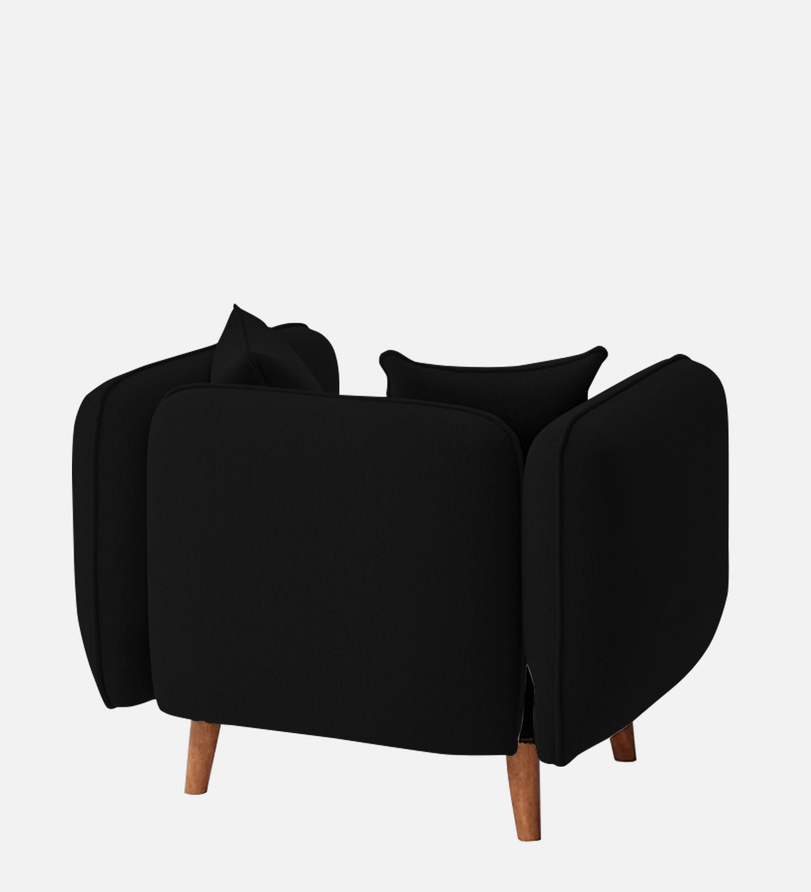 Reva Fabric 1 Seater Sofa In Heather Black Colour