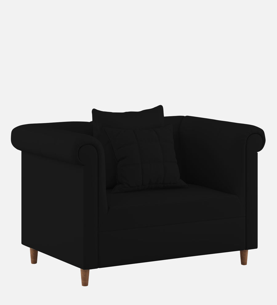 Rubi Velvet 1 Seater Sofa In Adam Black Colour - Febonic Living