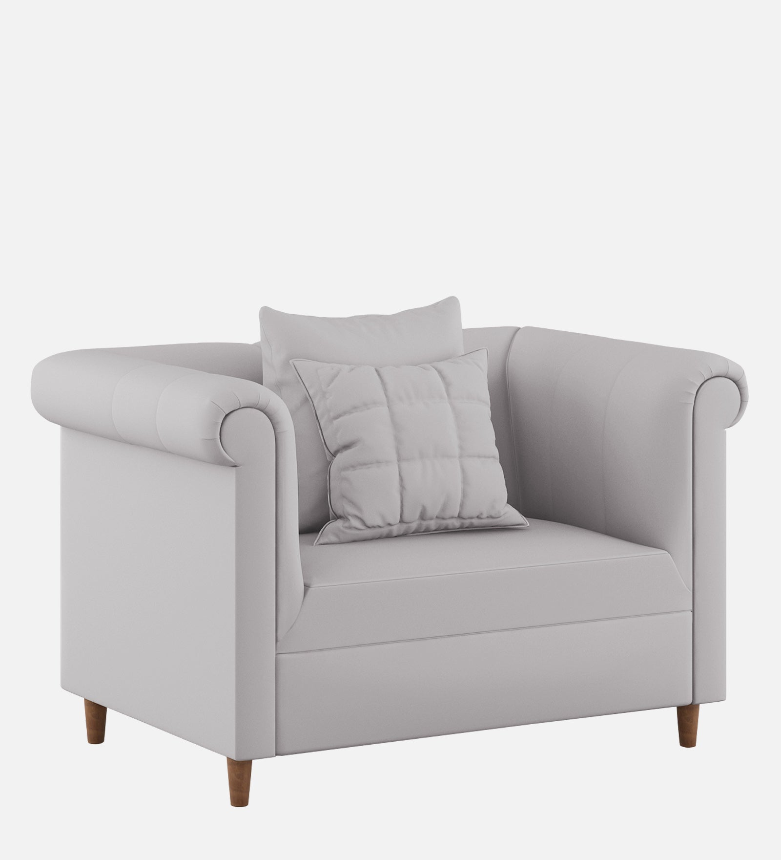 Rubi Velvet 1 Seater Sofa in Concrete grey Colour