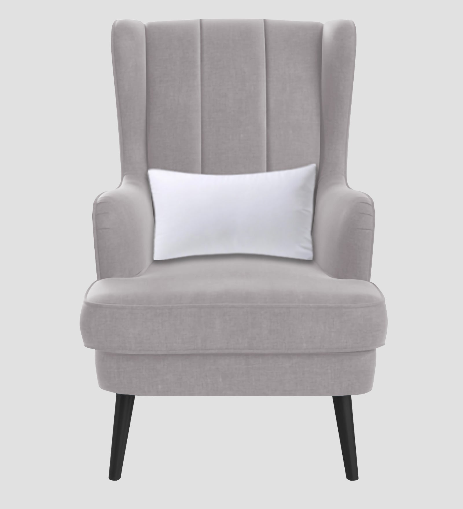 Niya Velvet 1 Seater Wing Chair in Concrete Grey Colour