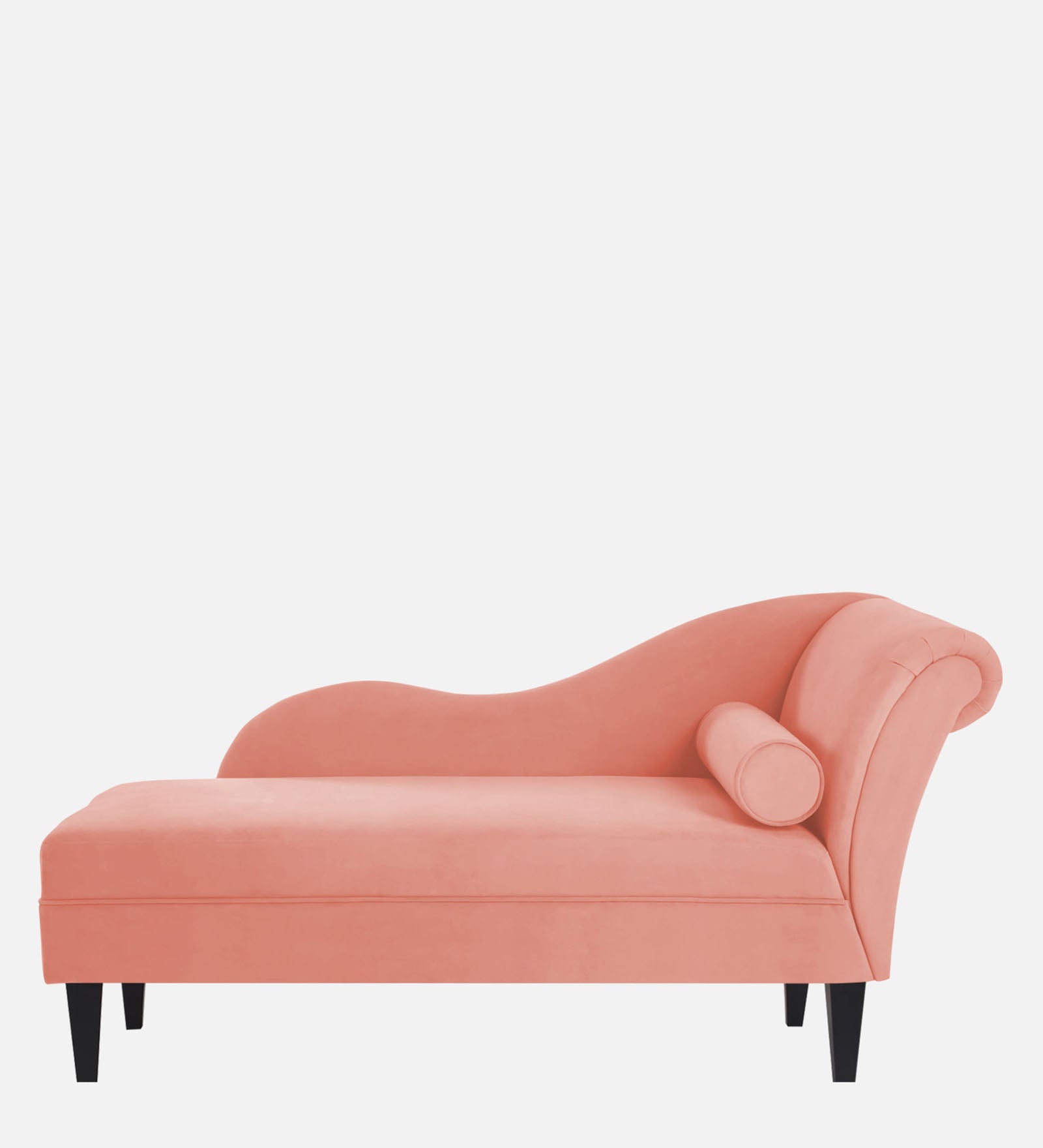 Rana Velvet LHS Chaise Lounger In Blush Pink Colour