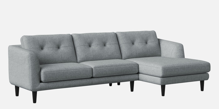 Natasha Velvet Lhs Sectional Sofa 3 Lounger In Pearl Grey Colour - Febonic Living