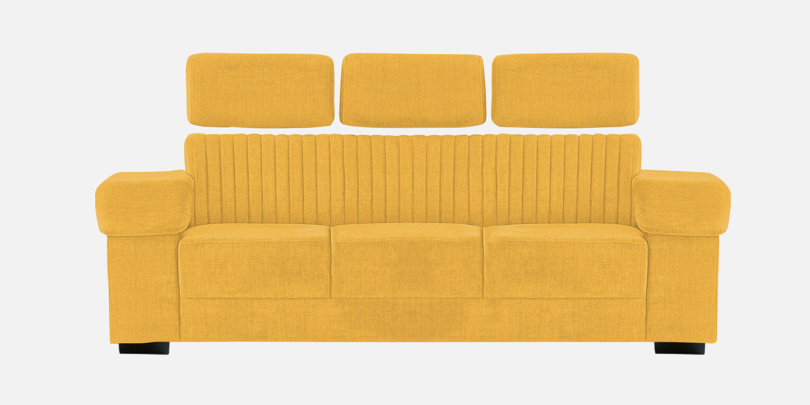 Draco Fabric 3 Seater Sofa In Bold Yellow Colour - Febonic Living