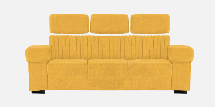Draco Fabric 3 Seater Sofa In Bold Yellow Colour - Febonic Living