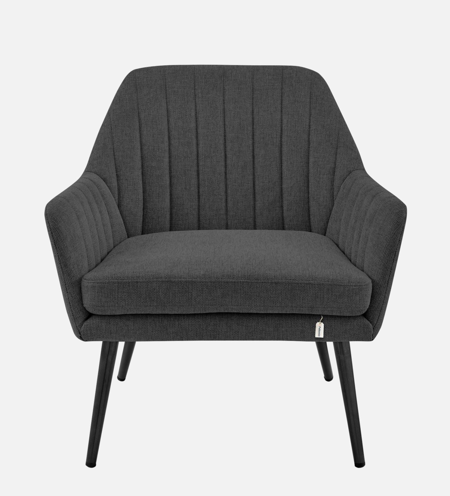 Bella Fabric Arm Chair In Charcoal Grey Colour