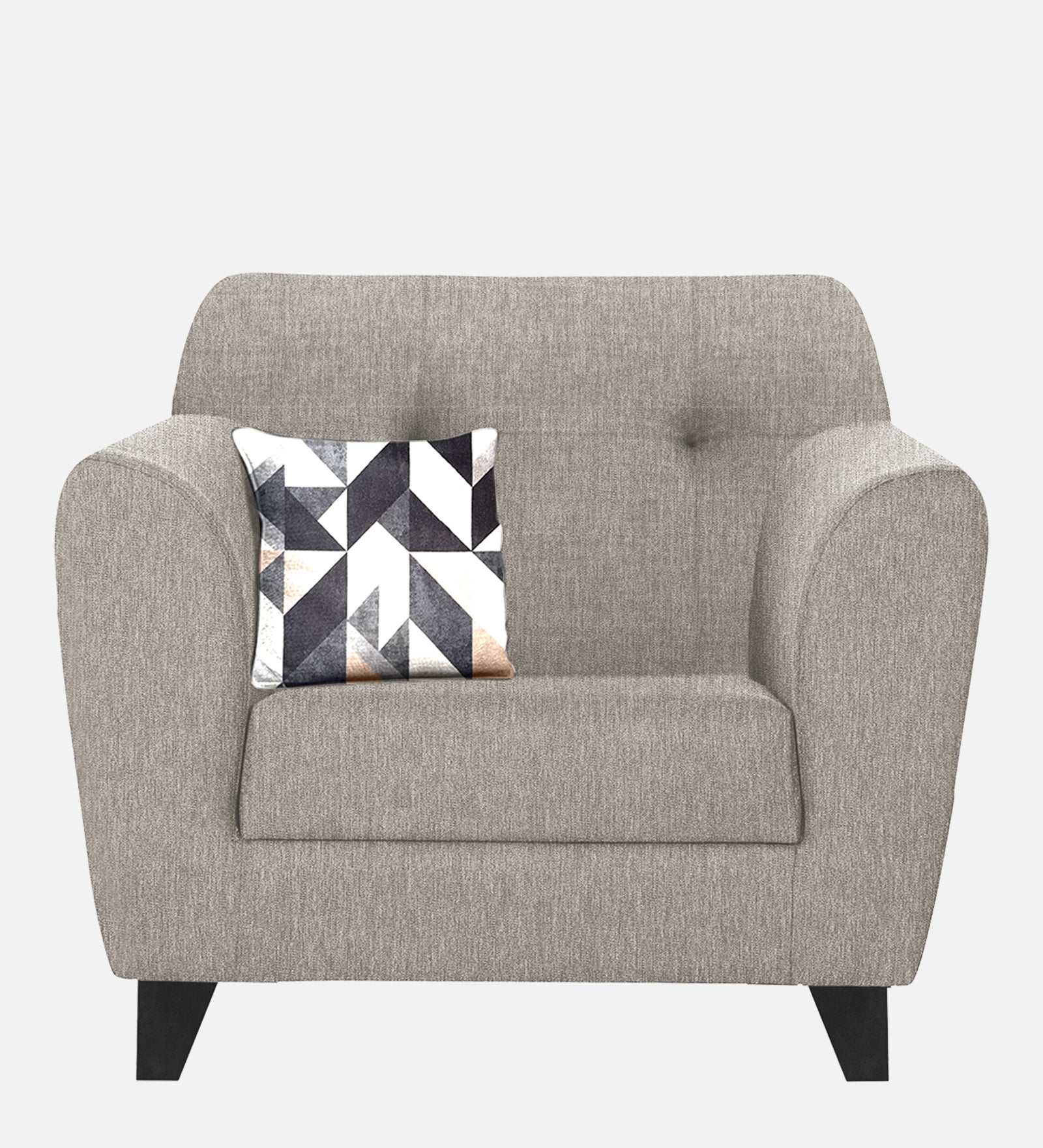 Melaan Fabric 1 Seater Sofa In Ash Grey Colour