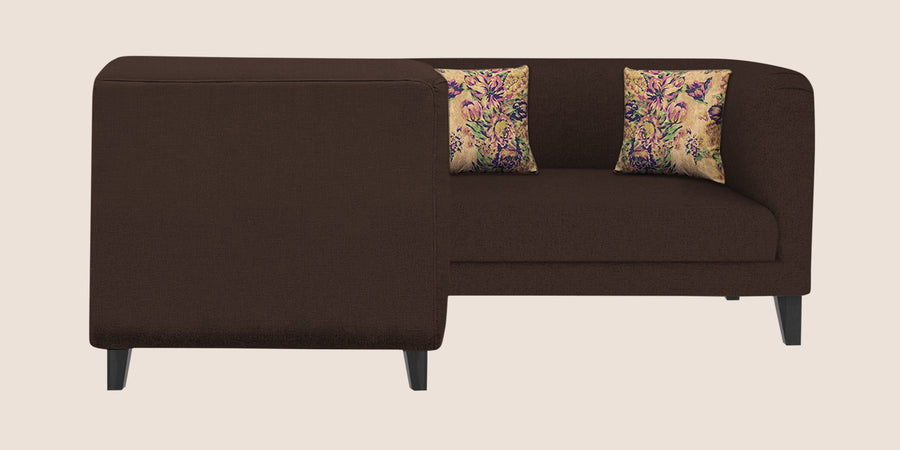 Niki Fabric Corner Sofa In Coffee Brown Colour - Febonic Living