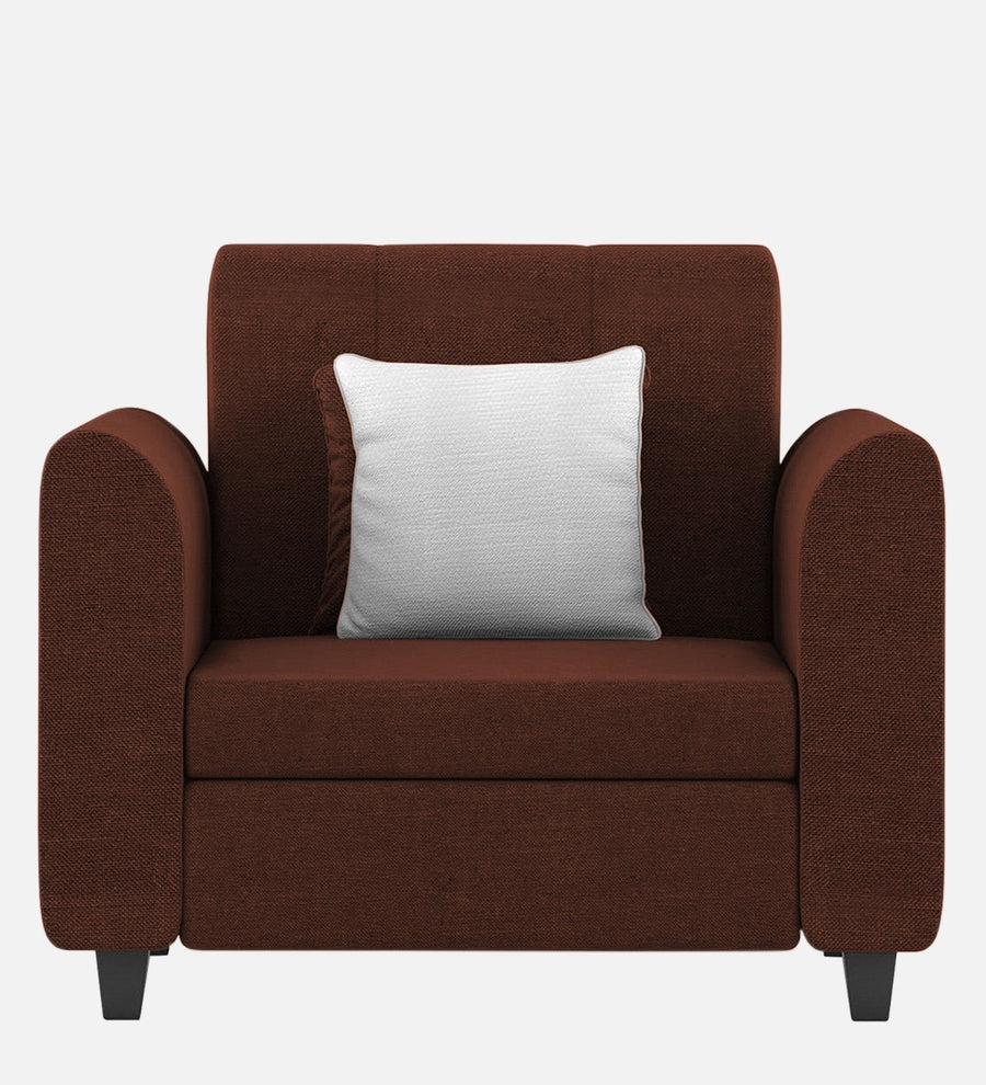 Denmark Fabric 1 Seater Sofa In Coffee Brown Colour - Febonic Living