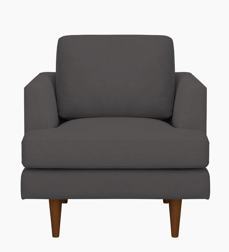 Motra Velvet 1 Seater Sofa In Davy Grey Colour - Febonic Living