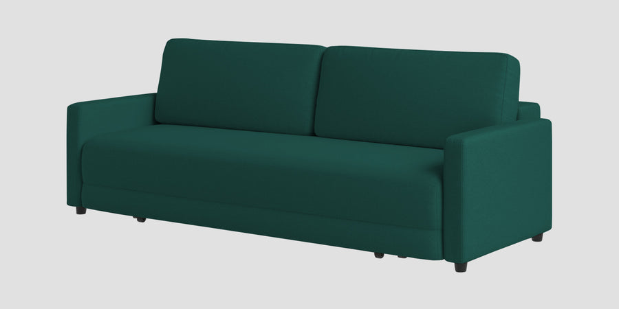 Leora Fabric 3 Seater Convertible Sofa Cum Bed In Sage Green Colour - Febonic Living