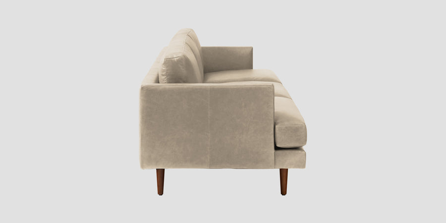Sterio Leatherette 3 Seater Sofa In Marble Beige Colour - Febonic Living